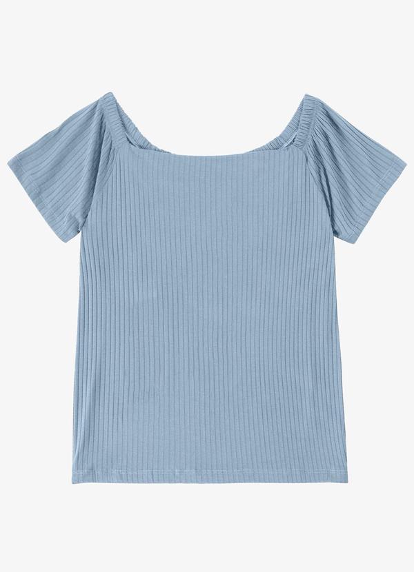 Infinita Cor - Blusa Feminina Canelada Azul
