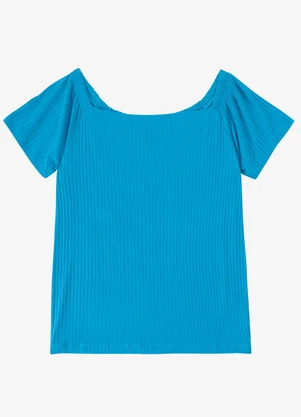 Infinita Cor - Blusa Feminina Canelada Azul - INFINITA COR