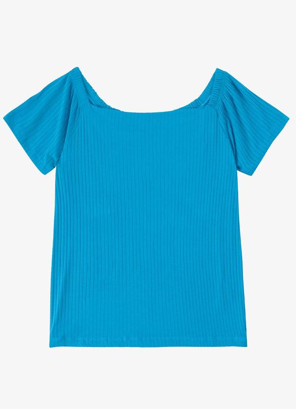 Infinita Cor - Blusa Feminina Canelada Azul