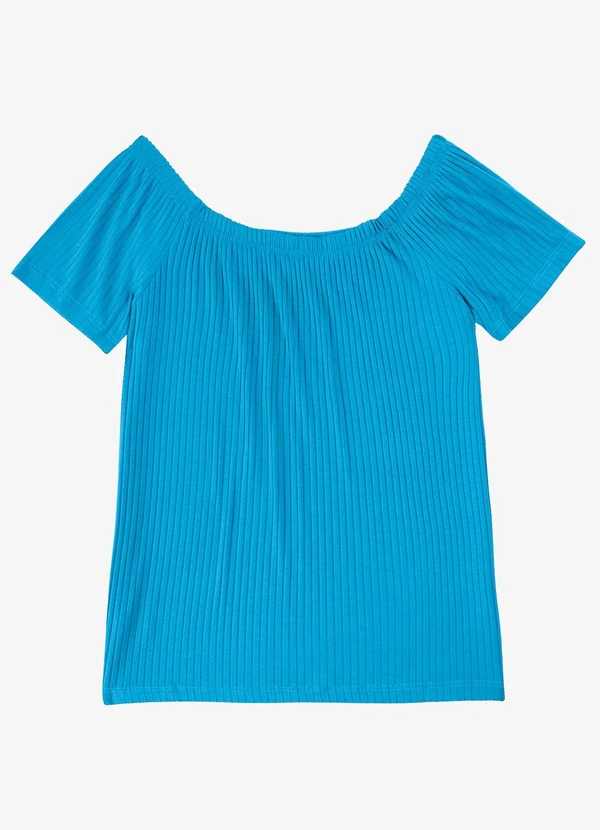 Infinita Cor - Blusa Feminina Canelada Azul 2