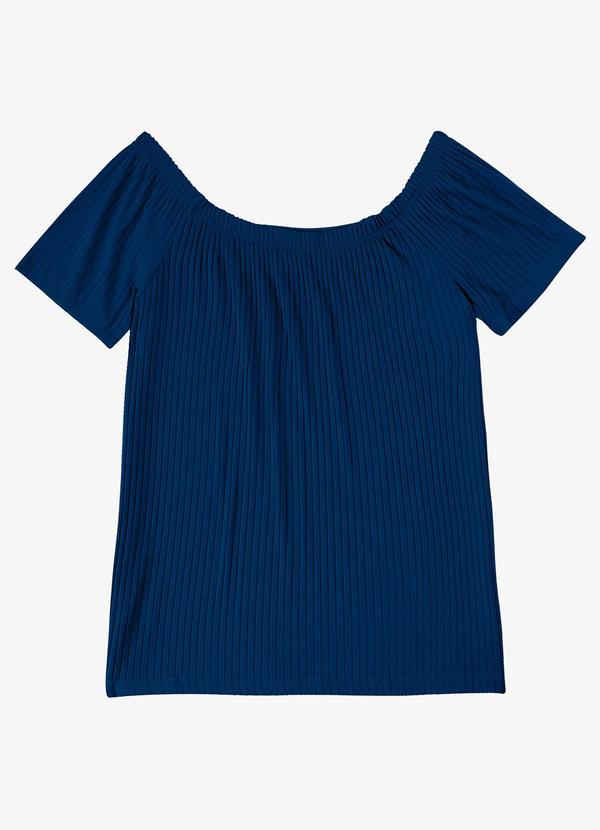 Infinita Cor - Blusa Feminina Canelada Azul 2