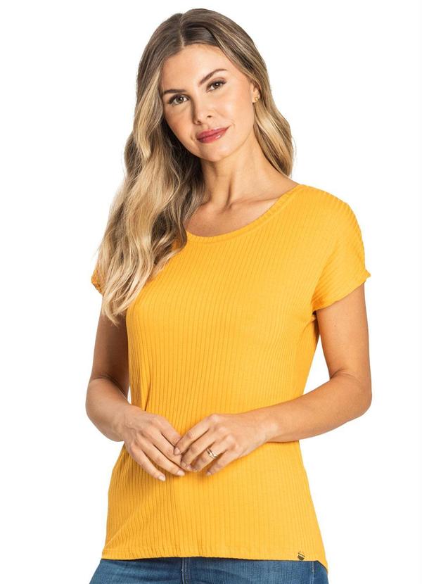 Rovitex - Blusa Feminina Canelada Básica Amarelo