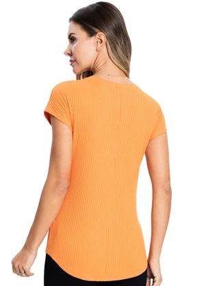 Rovitex - Blusa Feminina Canelada Básica Laranja - ROVITEX