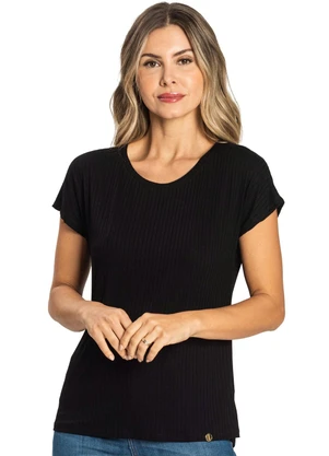 Rovitex - Blusa Feminina Canelada Básica Preto - ROVITEX