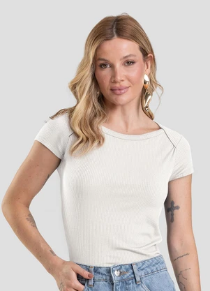 Dianna - Blusa Feminina Canelada Bege - DIANNA