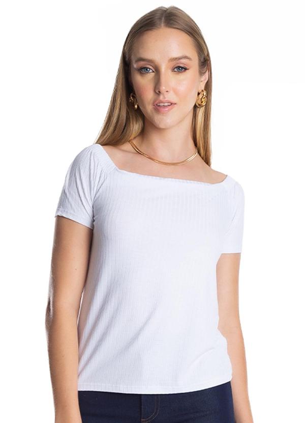 Infinita Cor - Blusa Feminina Canelada Branco