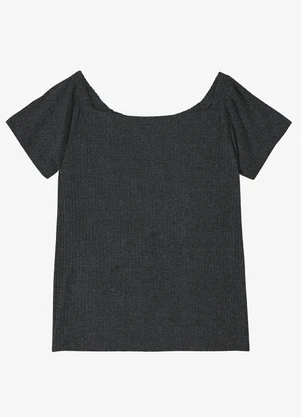 Infinita Cor - Blusa Feminina Canelada Cinza - INFINITA COR