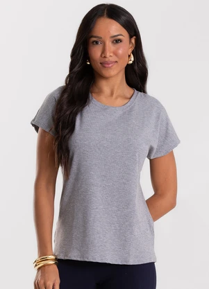Rovitex - Blusa Feminina Canelada Cinza - ROVITEX