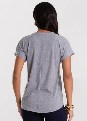 Rovitex - Blusa Feminina Canelada Cinza - ROVITEX