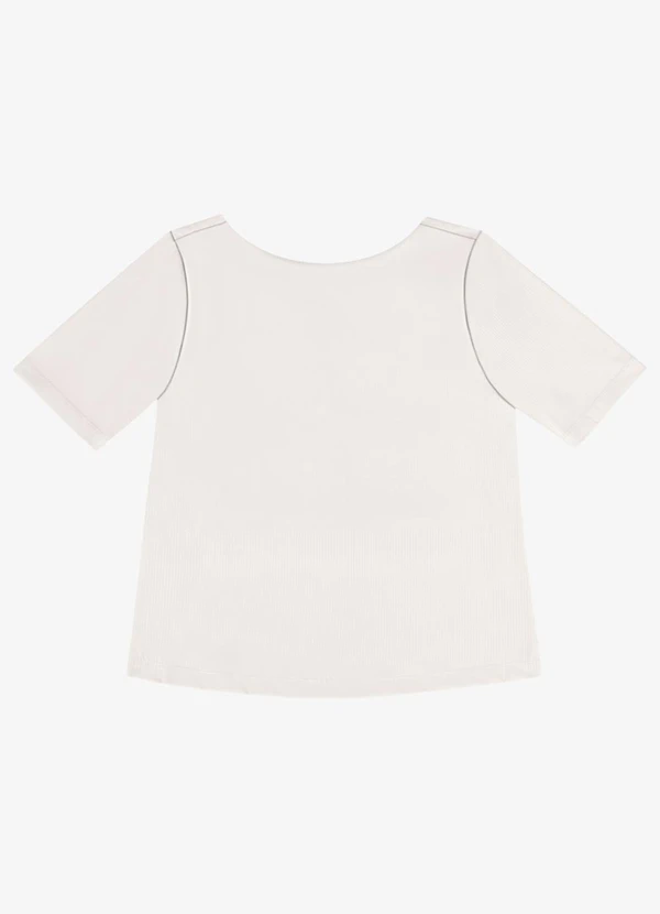 Veev - Blusa Feminina Canelada de Poliamida Bege