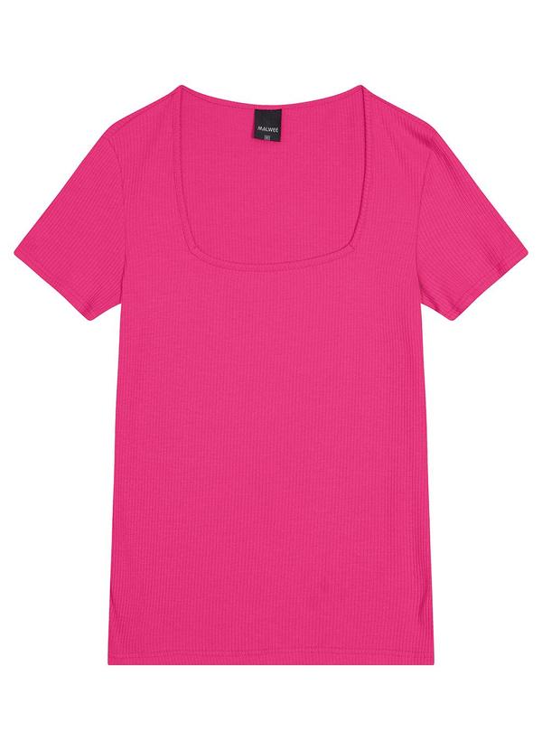 Malwee - Blusa Feminina Canelada Decote Trapézio Rosa