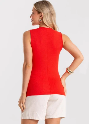 Rovitex - Blusa Feminina Canelada em Ribana Vermelho - ROVITEX