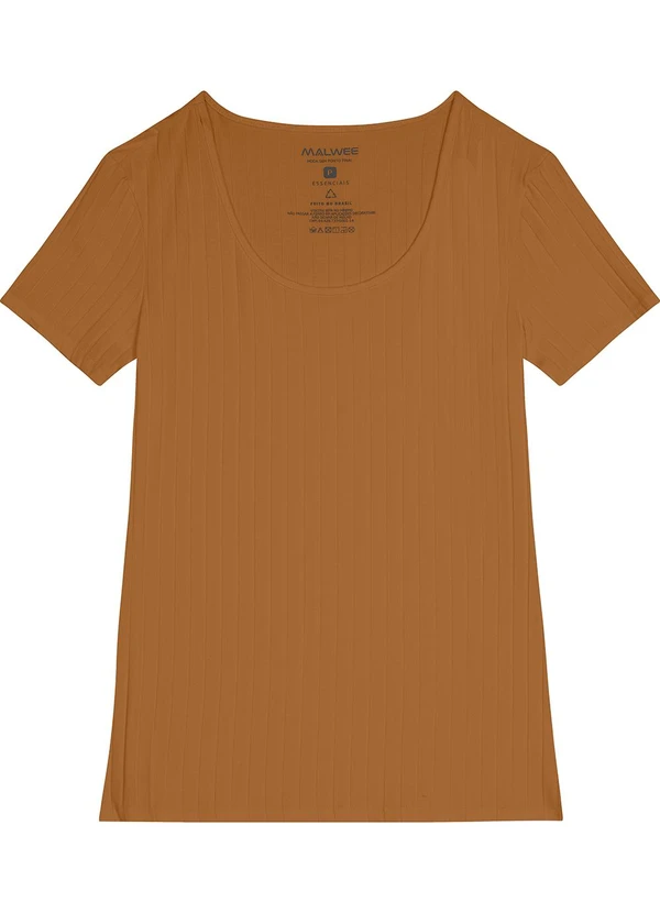 Malwee - Blusa Feminina Canelada Marrom 5