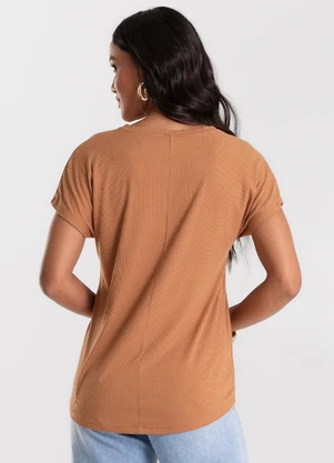 Rovitex - Blusa Feminina Canelada Marrom - ROVITEX