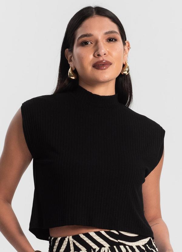 Rovitex - Blusa Feminina Canelada Preto