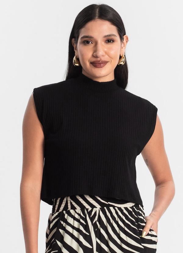 Rovitex - Blusa Feminina Canelada Preto 4