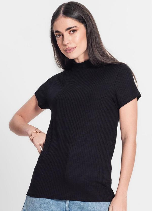 Select - Blusa Feminina Canelada Preto