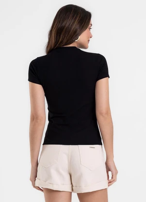 Rovitex - Blusa Feminina Canelada Ribana de Viscose Preto - ROVITEX