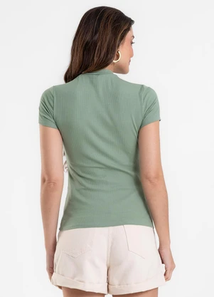 Rovitex - Blusa Feminina Canelada Ribana de Viscose Verde - ROVITEX