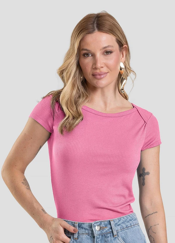 Dianna - Blusa Feminina Canelada Rosa