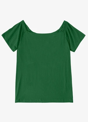Infinita Cor - Blusa Feminina Canelada Verde - INFINITA COR