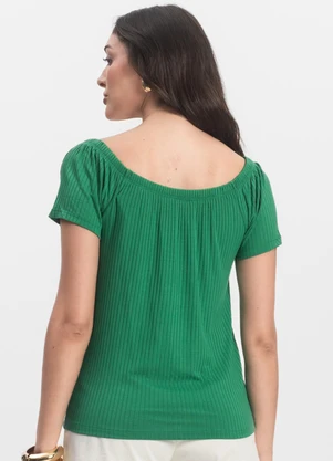 Infinita Cor - Blusa Feminina Canelada Verde - INFINITA COR