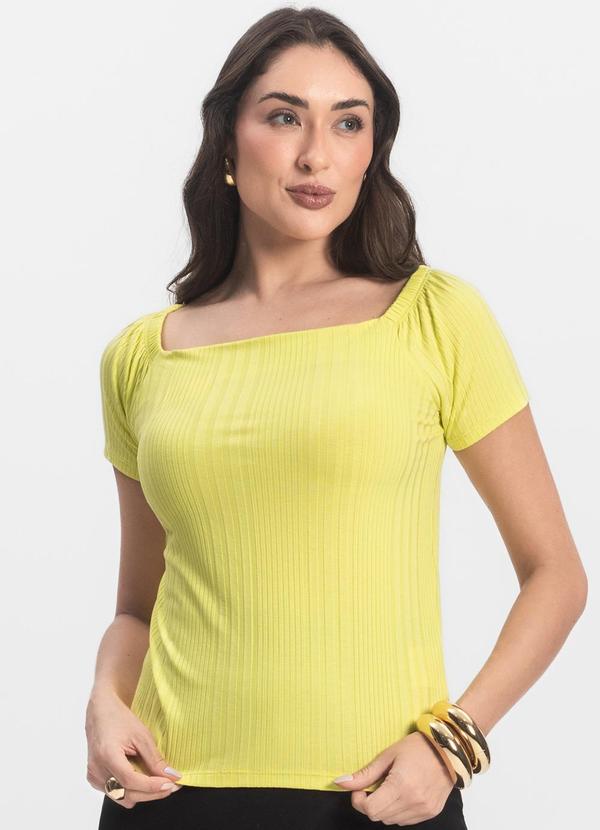 Infinita Cor - Blusa Feminina Canelada Verde