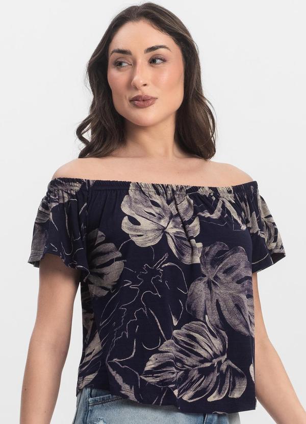 Infinita Cor - Blusa Feminina Ciganinha Azul 3