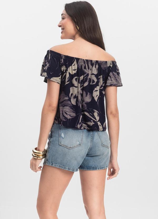 Infinita Cor - Blusa Feminina Ciganinha Azul 4