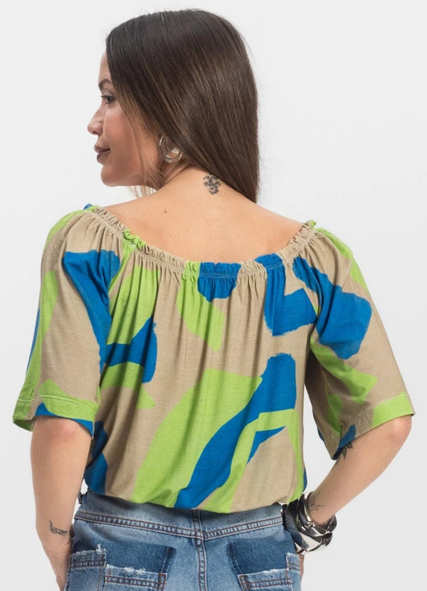 Infinita Cor - Blusa Feminina Ciganinha Azul 2