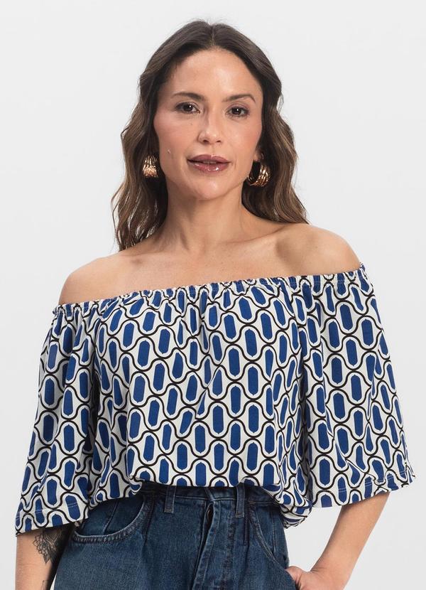 Infinita Cor - Blusa Feminina Ciganinha Azul