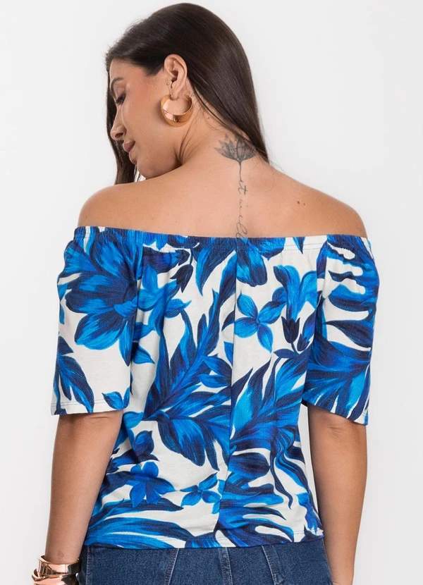 Infinita Cor - Blusa Feminina Ciganinha Azul 2