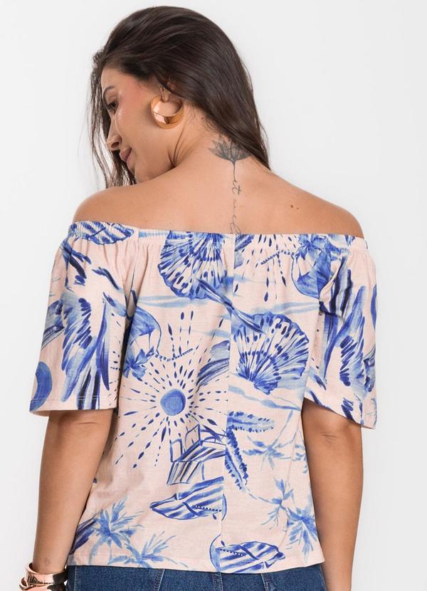 Infinita Cor - Blusa Feminina Ciganinha Azul 2