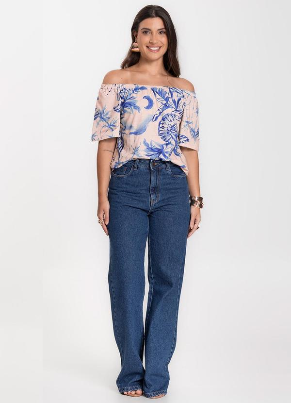 Infinita Cor - Blusa Feminina Ciganinha Azul 3