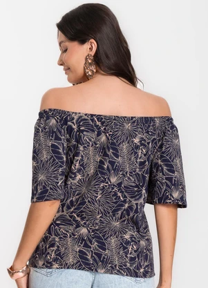 Infinita Cor - Blusa Feminina Ciganinha Azul - INFINITA COR