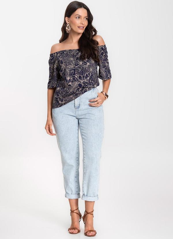 Infinita Cor - Blusa Feminina Ciganinha Azul 3