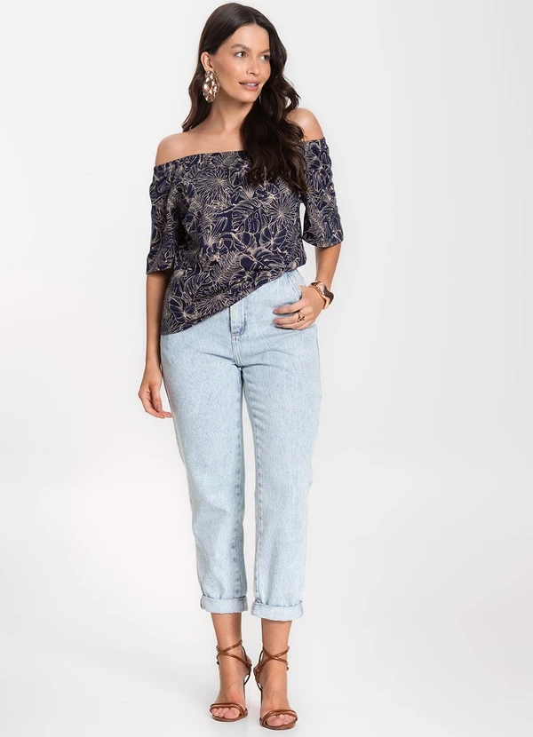 Infinita Cor - Blusa Feminina Ciganinha Azul 3