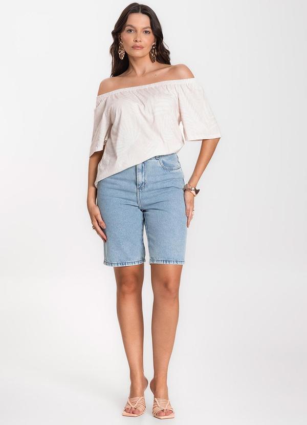 Infinita Cor - Blusa Feminina Ciganinha Bege 3