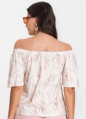 Infinita Cor - Blusa Feminina Ciganinha Bege - INFINITA COR