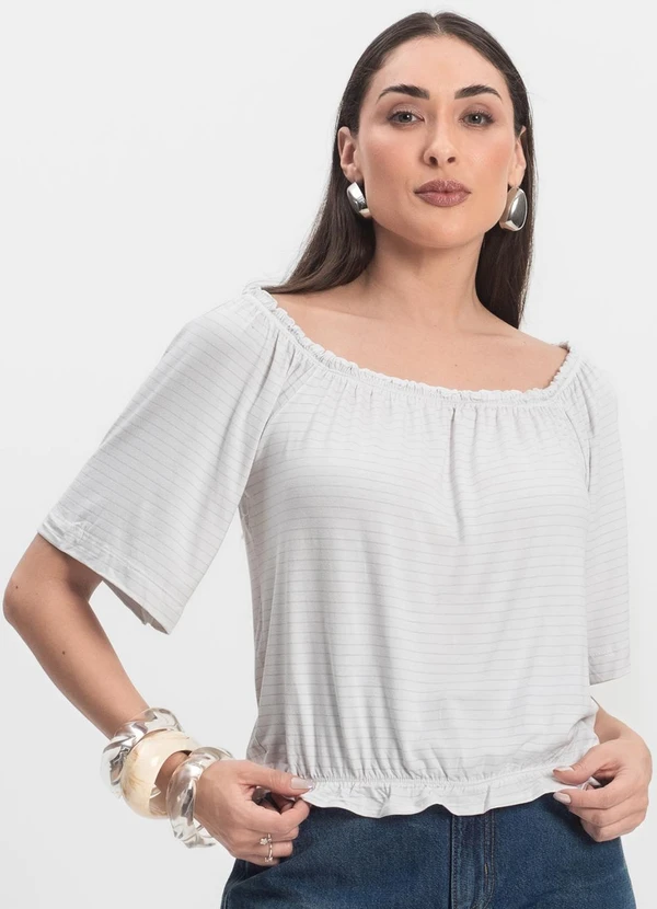 Infinita Cor - Blusa Feminina Ciganinha Branco