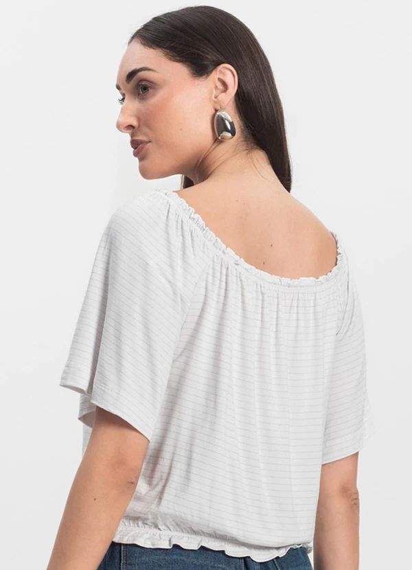 Infinita Cor - Blusa Feminina Ciganinha Branco 2