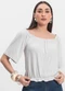 Infinita Cor - Blusa Feminina Ciganinha Rosa - variação: Branco