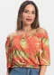 Infinita Cor - Blusa Feminina Ciganinha Rosa - variação: Laranja