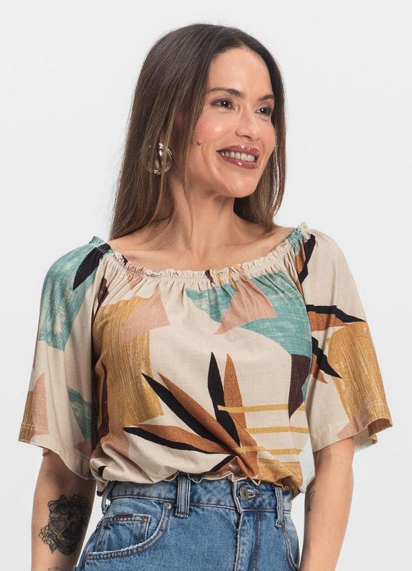 Infinita Cor - Blusa Feminina Ciganinha Marrom