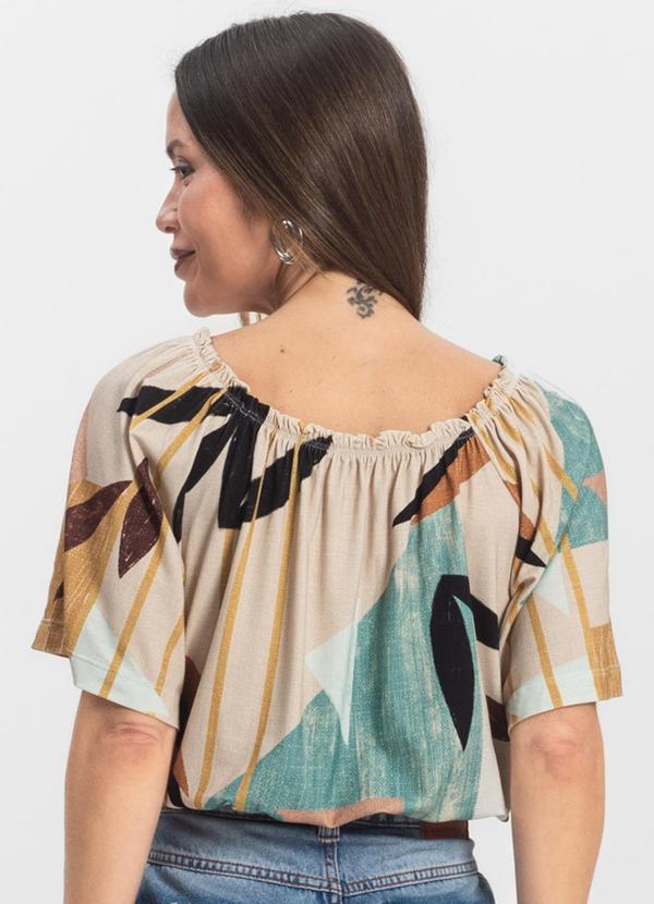 Infinita Cor - Blusa Feminina Ciganinha Marrom 2