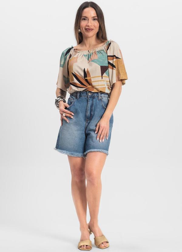 Infinita Cor - Blusa Feminina Ciganinha Marrom 3