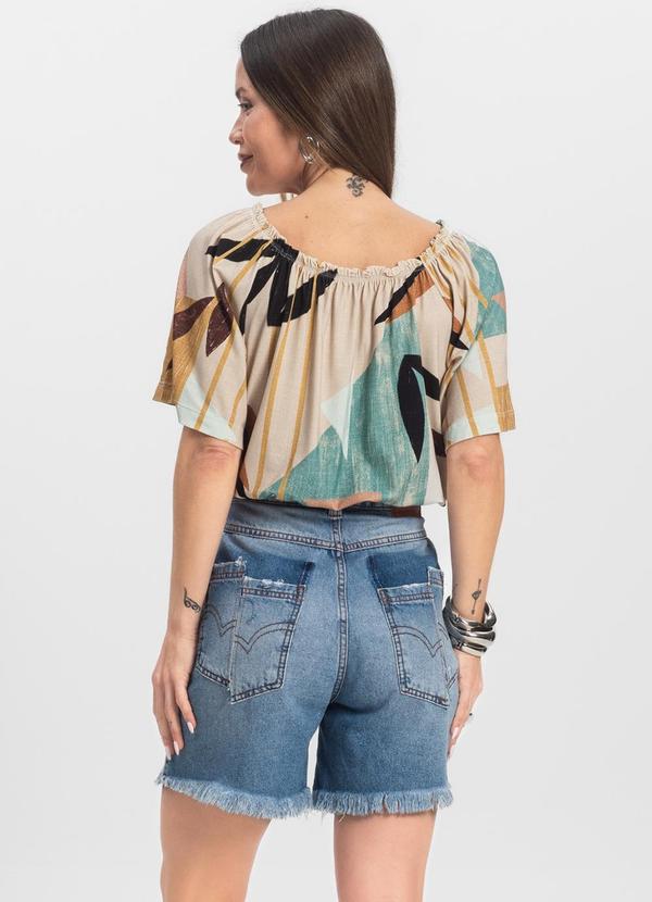 Infinita Cor - Blusa Feminina Ciganinha Marrom 4