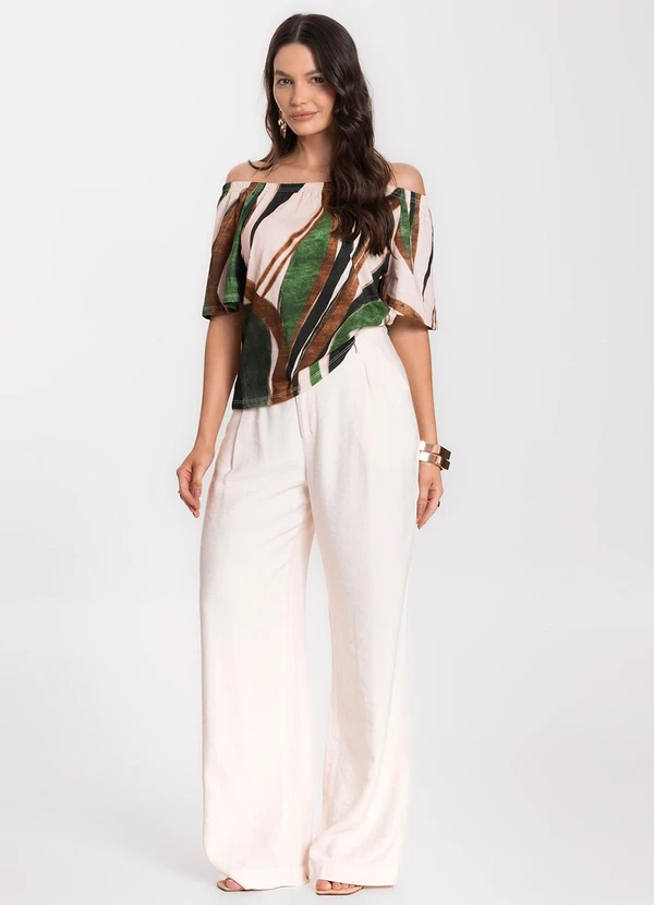 Infinita Cor - Blusa Feminina Ciganinha Marrom 3