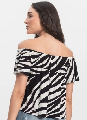 Infinita Cor - Blusa Feminina Ciganinha Preto - INFINITA COR