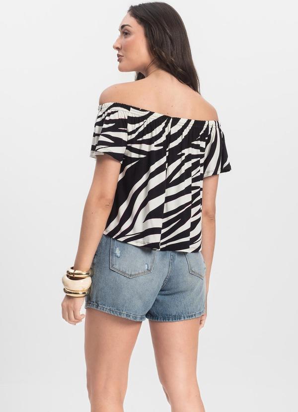 Infinita Cor - Blusa Feminina Ciganinha Preto 4